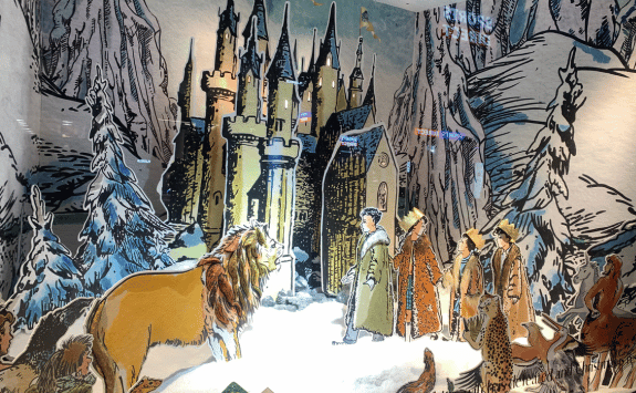 Christmas window display at Fenwick department store